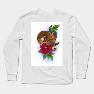 Goat and flowers Long Sleeve T-Shirt